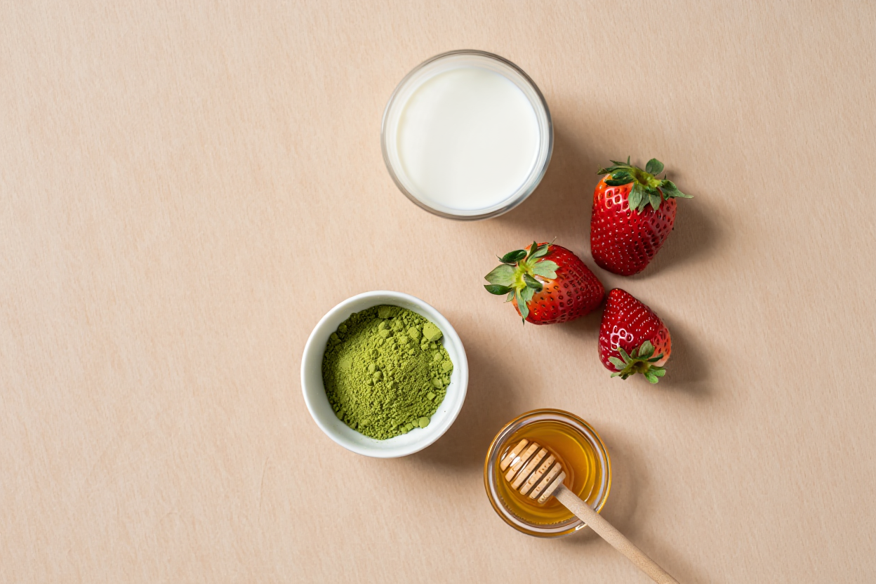 recette matcha latte fraise