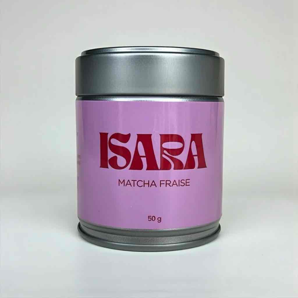 Matcha fraise ISARA 50g, matcha aromatisé en poudre