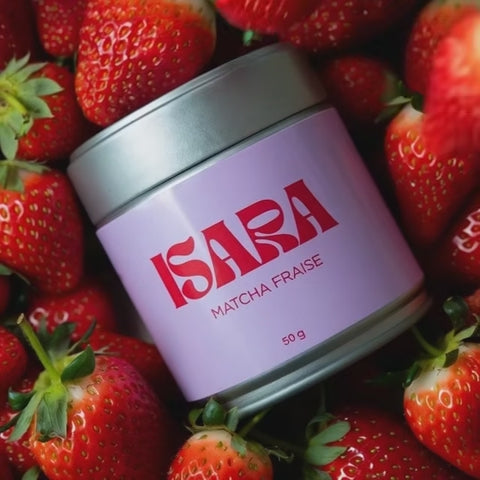 Matcha fraise ISARA avec fraises fraîches