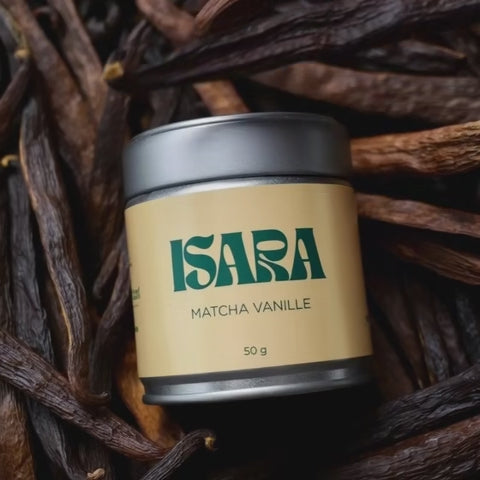 Charger la vidéo : Matcha vanille ISARA avec gousses de vanille naturelle